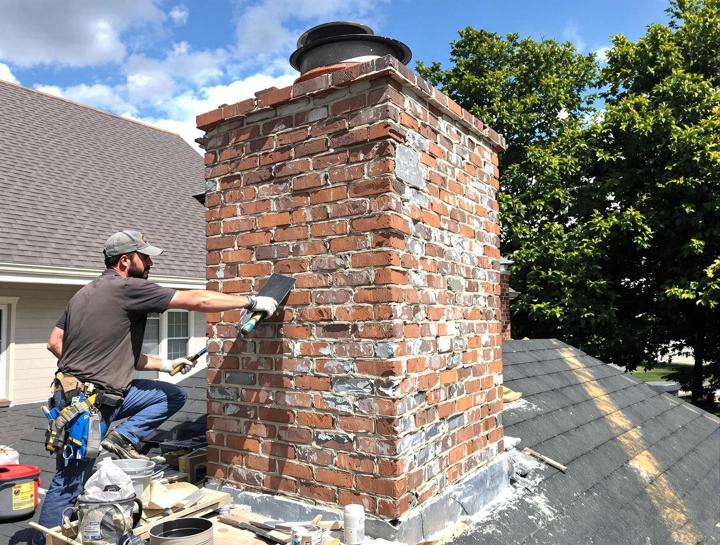 Completed chimney rebuild by Commerce City Chimney Sweep in Commerce City, CO