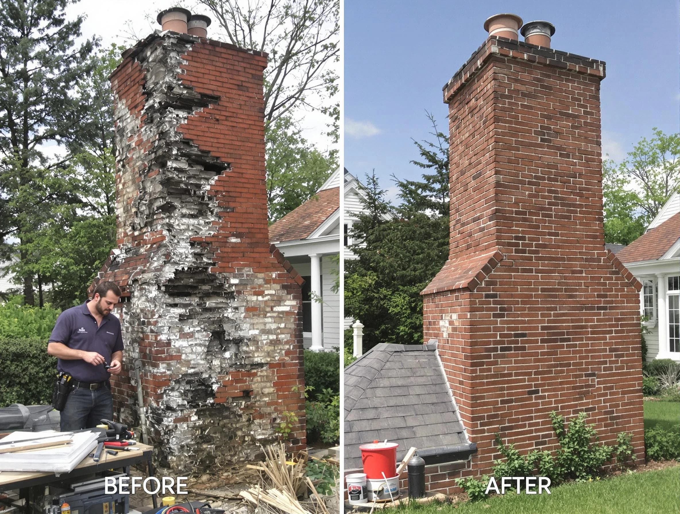 Commerce City Chimney Sweep performing a full chimney restoration in Commerce City, CO