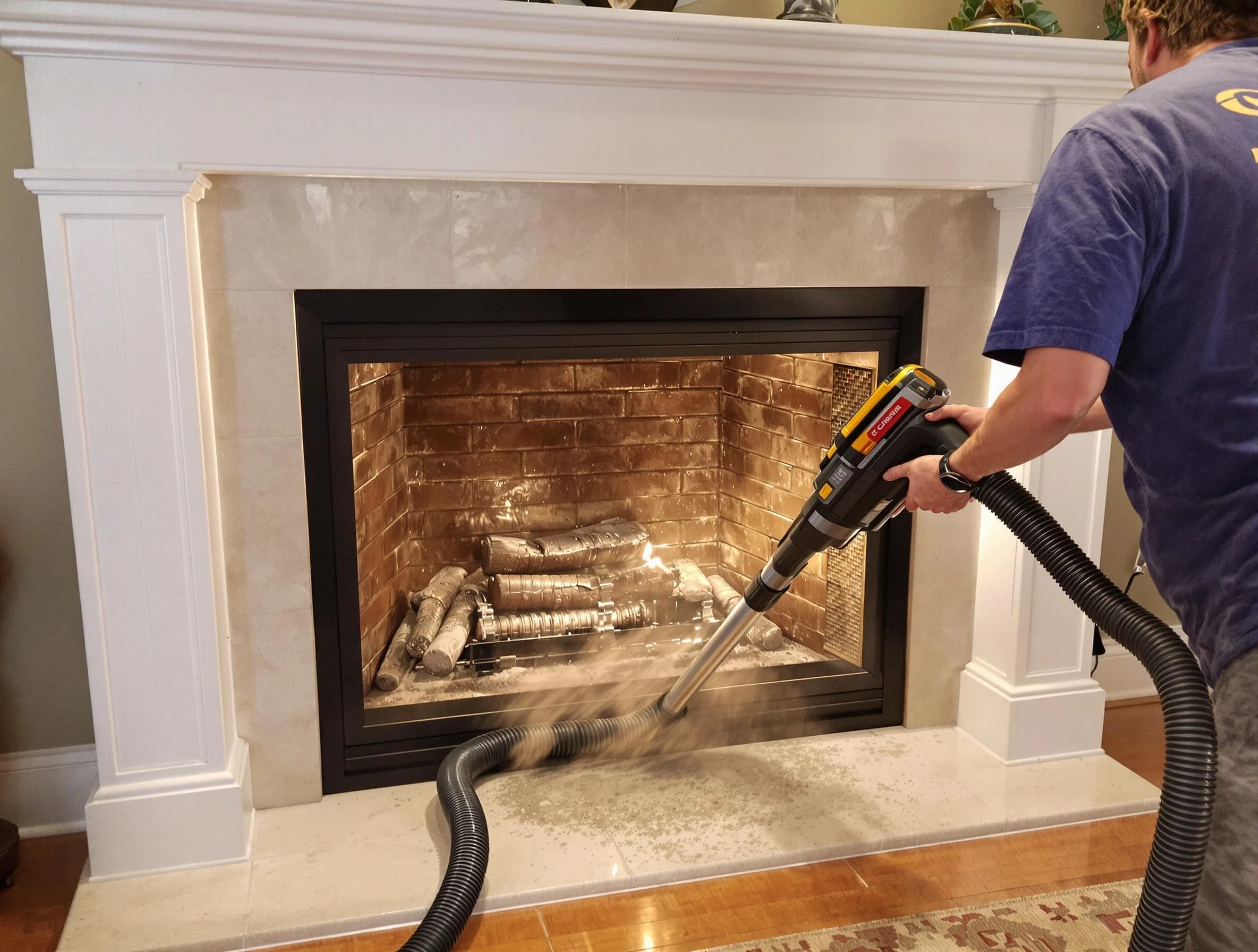 Fireplace cleaning performed by Commerce City Chimney Sweep in Commerce City, CO