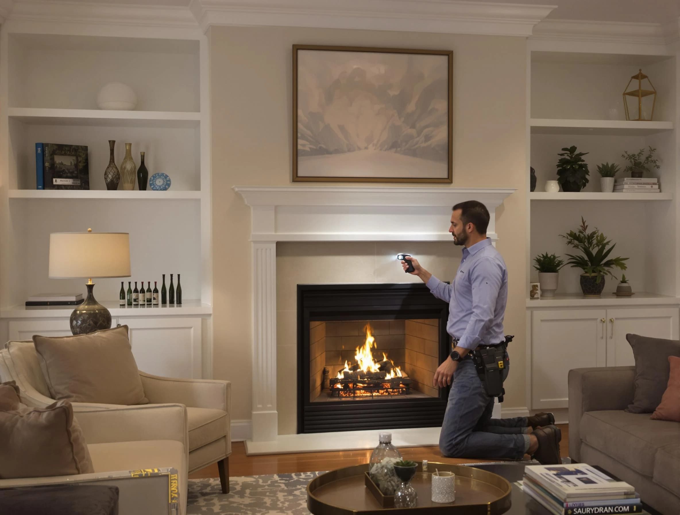 Commerce City Chimney Sweep conducting a fireplace safety inspection in Commerce City, CO