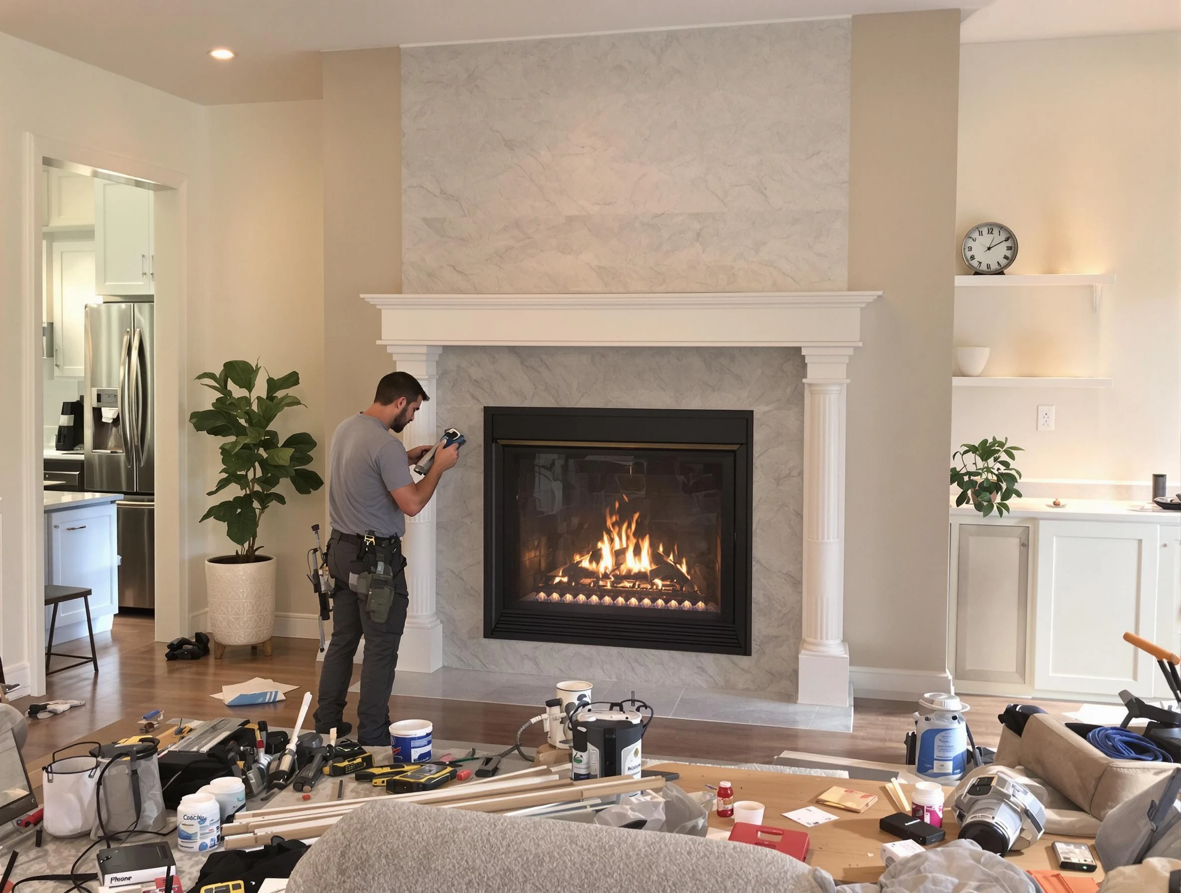 Newly installed fireplace by Commerce City Chimney Sweep in Commerce City, CO