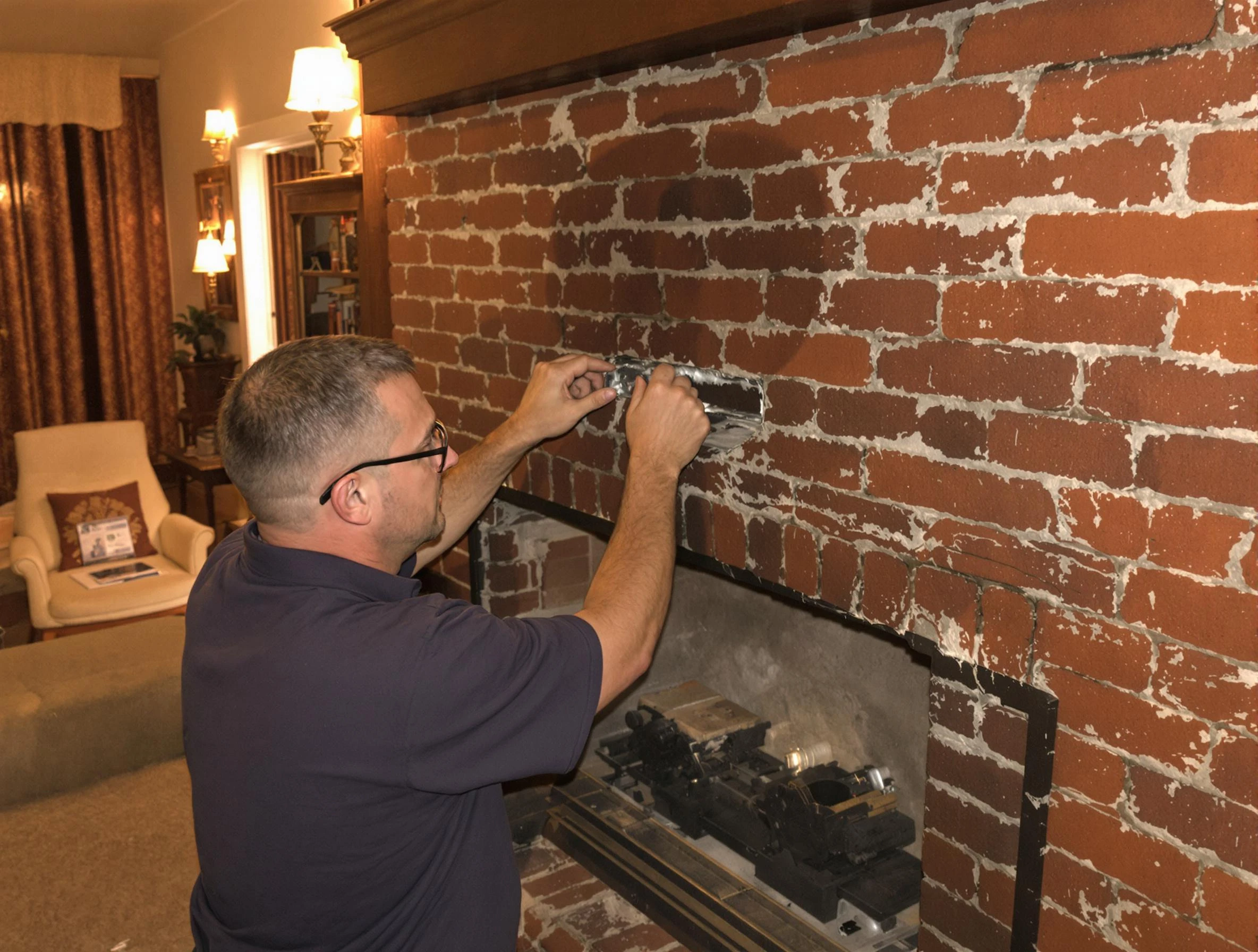 Commerce City Chimney Sweep expert fixing a fireplace in Commerce City, CO